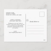 Elegant zilveren script vrolijke kerst foto feestdagenkaart (Achterkant)