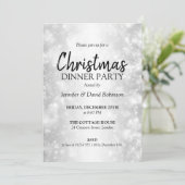 Elegant Zilveren Shimmer Vakantie Kerstfeest Kaart (Staand voorkant)