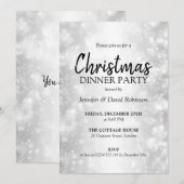 Elegant Zilveren Shimmer Vakantie Kerstfeest Kaart (Voorkant / Achterkant)