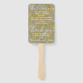 Elegant zilveren voering bruiloft programma handwaaier (Achterkant)