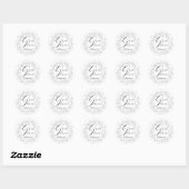 Elegant zilveren Wildflower krans afstudeerfeest Ronde Sticker (Vel)