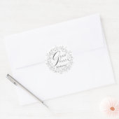 Elegant zilveren Wildflower krans afstudeerfeest Ronde Sticker (Envelop)