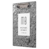 Elegant Zilveren Zakelijk Monogram Klembord (Links)