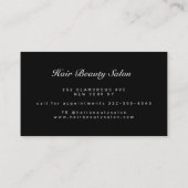 Elegant zilveren zwarte monogram make-up kunstenaa visitekaartje (Achterkant)