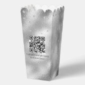 Elegant zilverfolie & 25e Jubileum popcorn Bedankdoosjes (Achterkant)