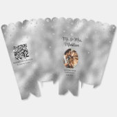 Elegant zilverfolie & 25e Jubileum popcorn Bedankdoosjes (Ongevouwen)