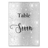 Elegant zilverglitter-kalligrafietabel 7 kaart (Achterkant)