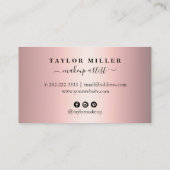 Elegant zilverglitter lijst make-up & haar visitekaartje (Achterkant)