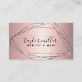 Elegant zilverglitter lijst make-up & haar visitekaartje (Voorkant)