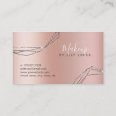 Elegant zilverglitter lijst metallic make-up visitekaartje (Achterkant)