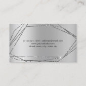 Elegant zilverglitter lijst nagels visitekaartje (Achterkant)