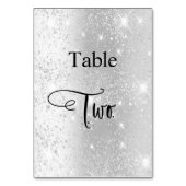 Elegant zilverglitterkalligrafietabel twee kaart (Achterkant)