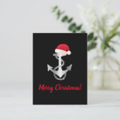 elegant zilvergradiënt ANCHOR + SANTA HAT | Briefkaart (Staand voorkant)