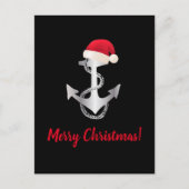 elegant zilvergradiënt ANCHOR + SANTA HAT | Briefkaart (Voorkant)