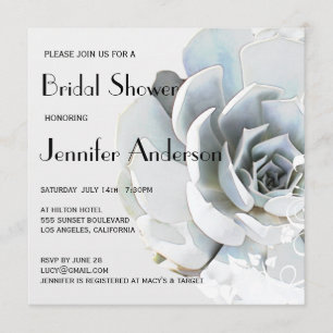 Elegant zilvergrijs blauw succulent Vrijgezellenfe Kaart