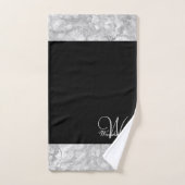 Elegant zilvergrijs en zwart monogram bad handdoek (Handdoek)