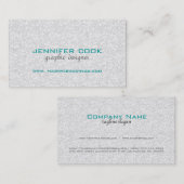 Elegant zilvergrijs Glitter & Sparkles 2 Visitekaartje (Voorkant / Achterkant)