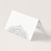 Elegant zilvergrijs  Mandala Visitekaartje (Achterkant)