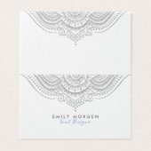 Elegant zilvergrijs  Mandala Visitekaartje (Buitenkant ongevouwen)