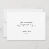 Elegant zilvergrijs Roos goud dank u | S Bedankkaart (Achterkant)