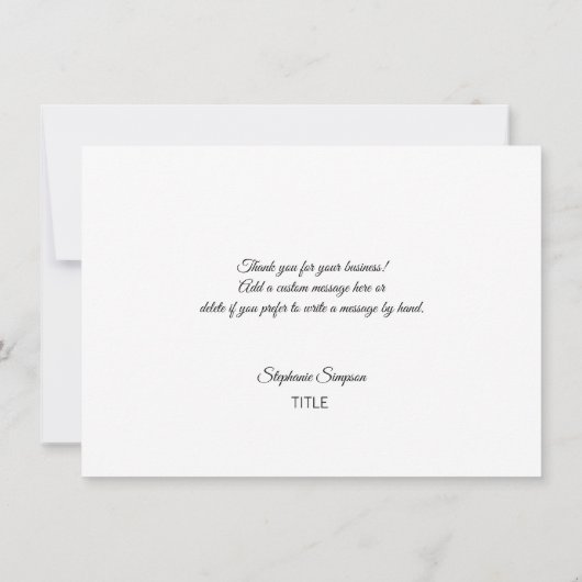 Elegant zilvergrijs Roos goud dank u | S Bedankkaart (Achterkant)