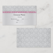 Elegant zilverroze diamonte business card visitekaartje (Voorkant / Achterkant)
