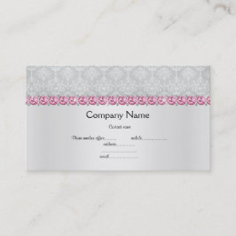 Elegant zilverroze diamonte business card visitekaartje