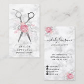 Elegant zilverwitte schaar visitekaartje (Voorkant / Achterkant)