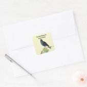 Elegant Zingend Blackbird Caterpillar op Geel Vierkante Sticker (Envelop)