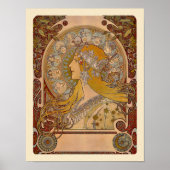 Elegant Zodiac door Alphonse Mucha Print (Voorkant)