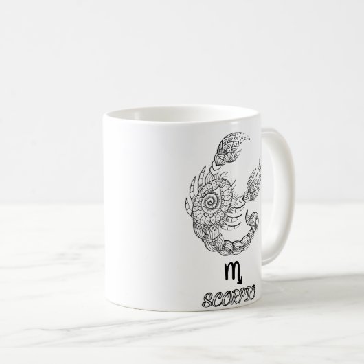 Elegant Zodiac sign Coffee Mok (Voorkant rechts)