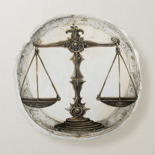 Elegant Zodiac Weegschaal Symbool Rond Kussen