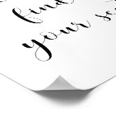 Elegant Zoek je trouwbord op je stoel Poster (Hoek)