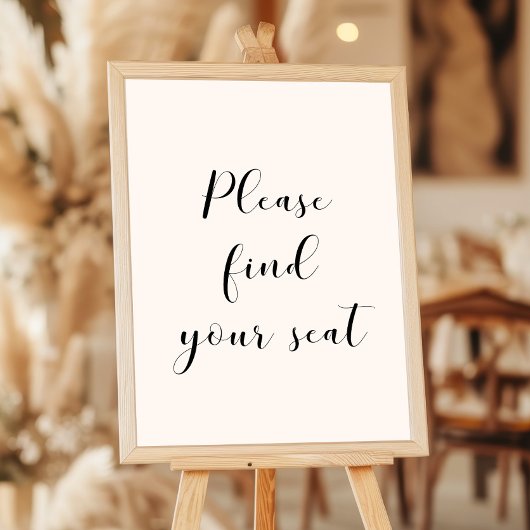 Elegant Zoek je trouwbord op je stoel Poster