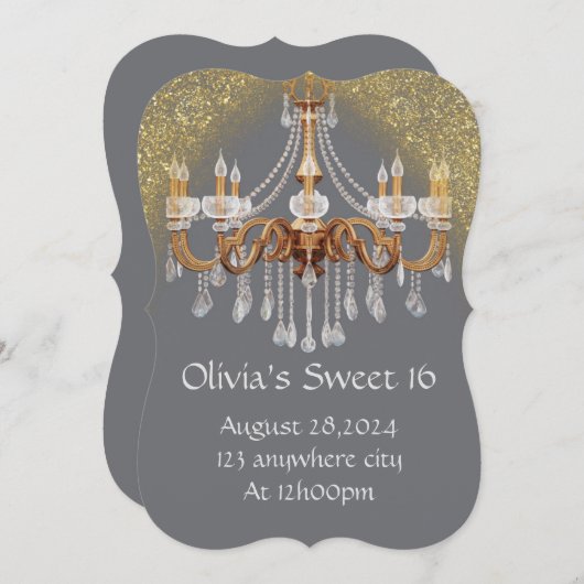 ELEGANT ZOET 16 VERJAARDAG UITNODIGING (Voorkant / Achterkant)