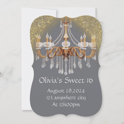 ELEGANT ZOET 16 VERJAARDAG UITNODIGING (Voorkant)