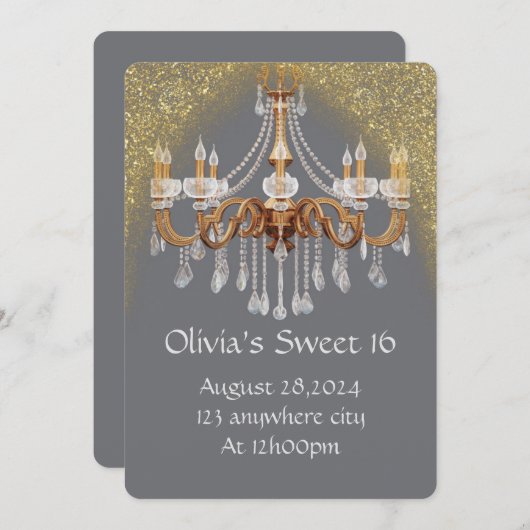 ELEGANT ZOET 16 VERJAARDAG UITNODIGING (Voorkant / Achterkant)