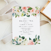 Elegant & Zoet Blush Roze Bloemen Bruids Thee Kaart