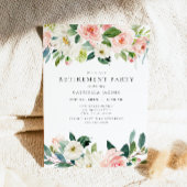 Elegant & Zoet Blush Roze Bloemen Pensioen Party Kaart