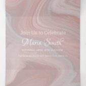 Elegant zoet vloeibaar marmer | Agaat Blush Pink Drieluik Uitnodiging (Binnenkant midden)