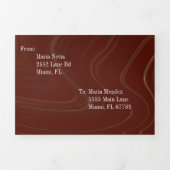 Elegant zoet vloeibaar marmer | Agaat Bourgogne Drieluik Uitnodiging (Cover)