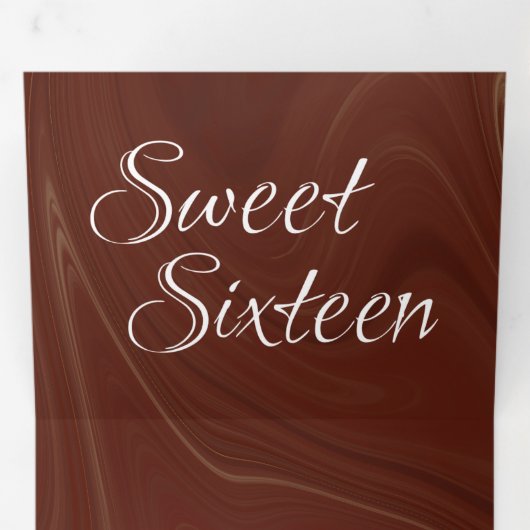 Elegant zoet vloeibaar marmer | Agaat Bourgogne Drieluik Uitnodiging (Binnenzijde eerst)