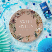 Elegant Zoete 16 Feest | Chic Stofachtig Perzik Bl Papieren Bordje (Feest)