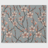 Elegant Zoete Roze Bloesem Kersen Patroon Cadeaupapier (Vlak)