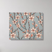 Elegant Zoete Roze Bloesem Kersen Patroon Canvas Afdruk (Voorkant)
