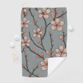 Elegant Zoete Roze Bloesem Kersen Patroon Golfhanddoek (Insitu)
