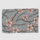 Elegant Zoete Roze Bloesem Kersen Patroon Golfhanddoek (Horizontaal)