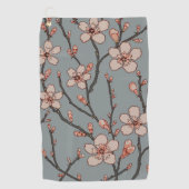 Elegant Zoete Roze Bloesem Kersen Patroon Golfhanddoek (Voorkant)