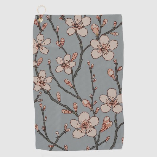 Elegant Zoete Roze Bloesem Kersen Patroon Golfhanddoek (Voorkant)