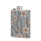 Elegant Zoete Roze Bloesem Kersen Patroon Heupfles (Links)